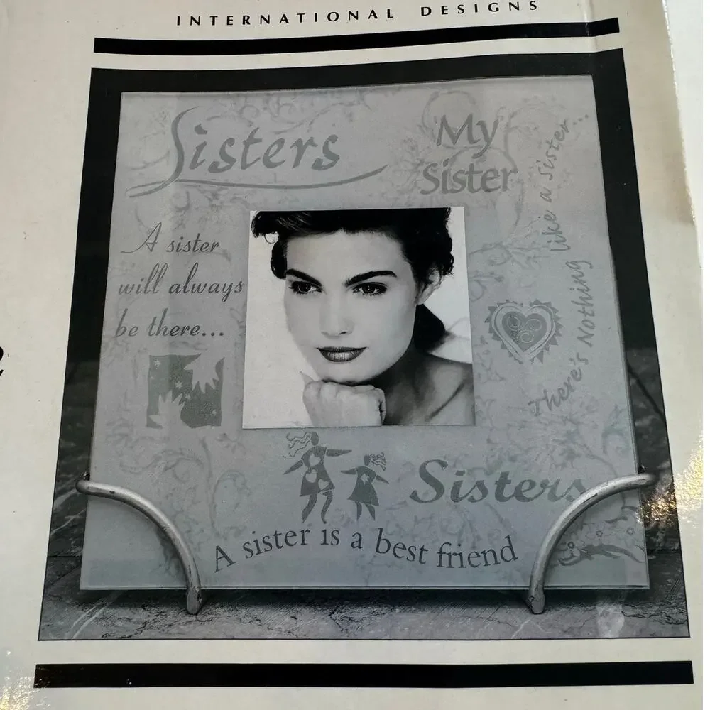 Vtg Malden Sisters Picture Frame Glass 3.5x3.5